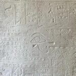 Egyptian Stele with Eye of Horus and Hieroglyphic Script